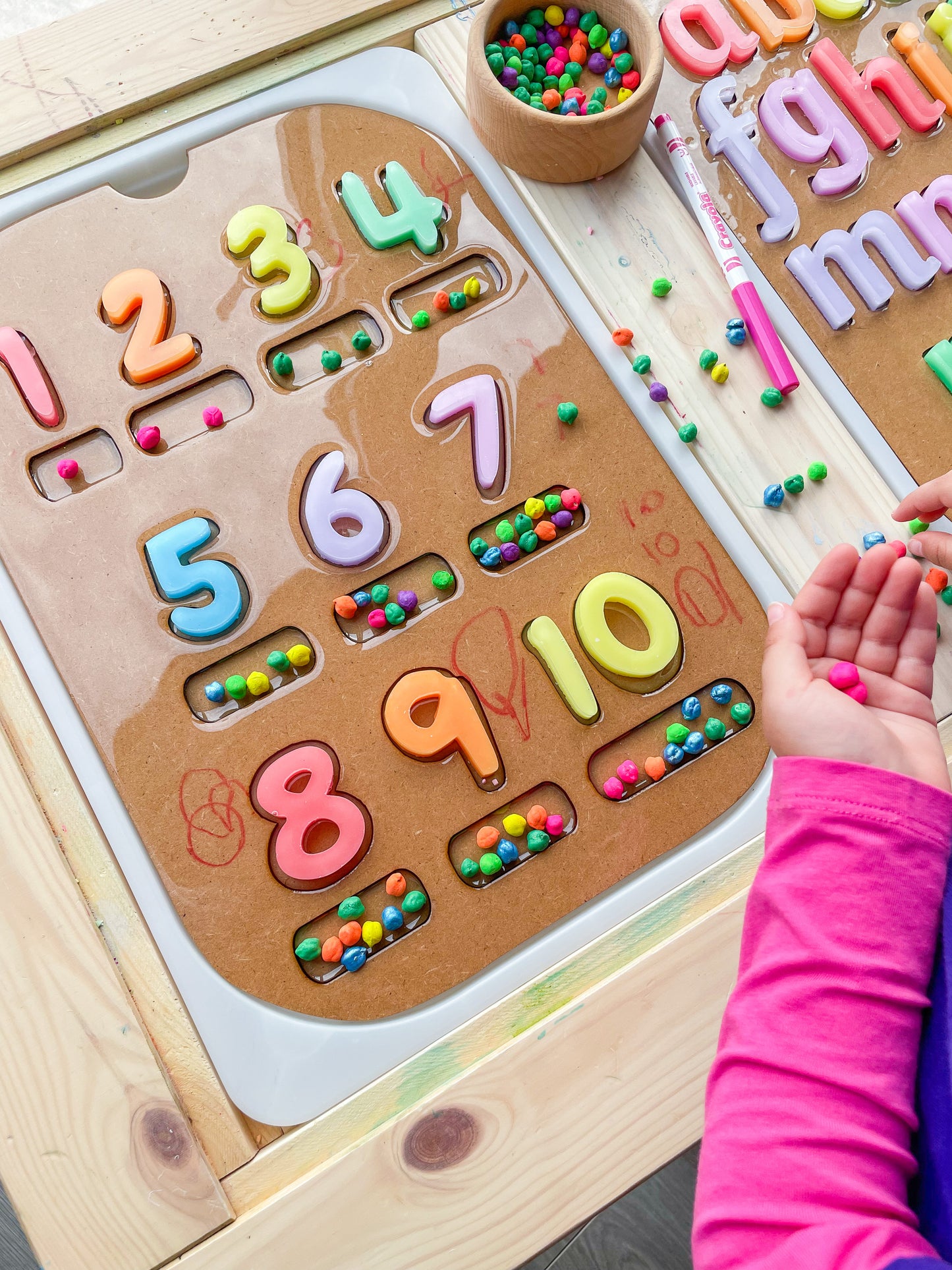 Child Friendly Pastel Rainbow Resin Numbers