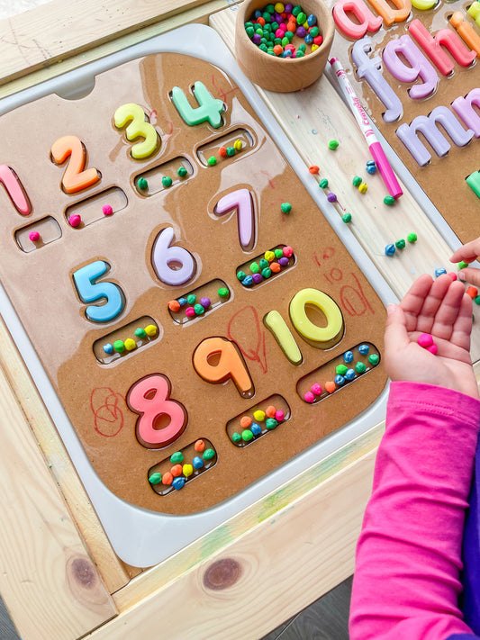 Child Friendly Pastel Rainbow Resin Numbers