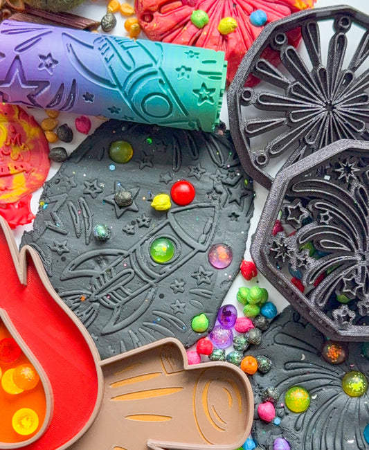 Fireworks Themed Playdough Accessories