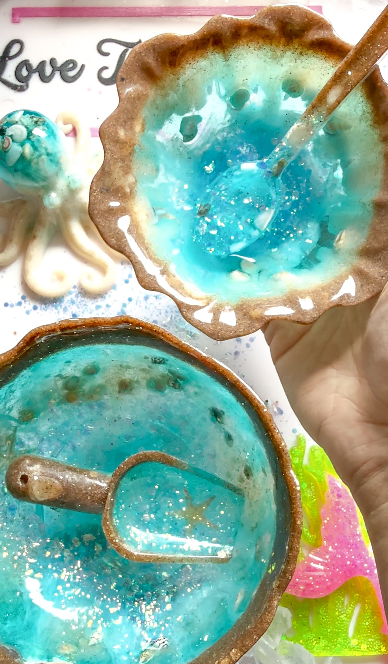 Ocean inspired potion bowls, spoons and scoops