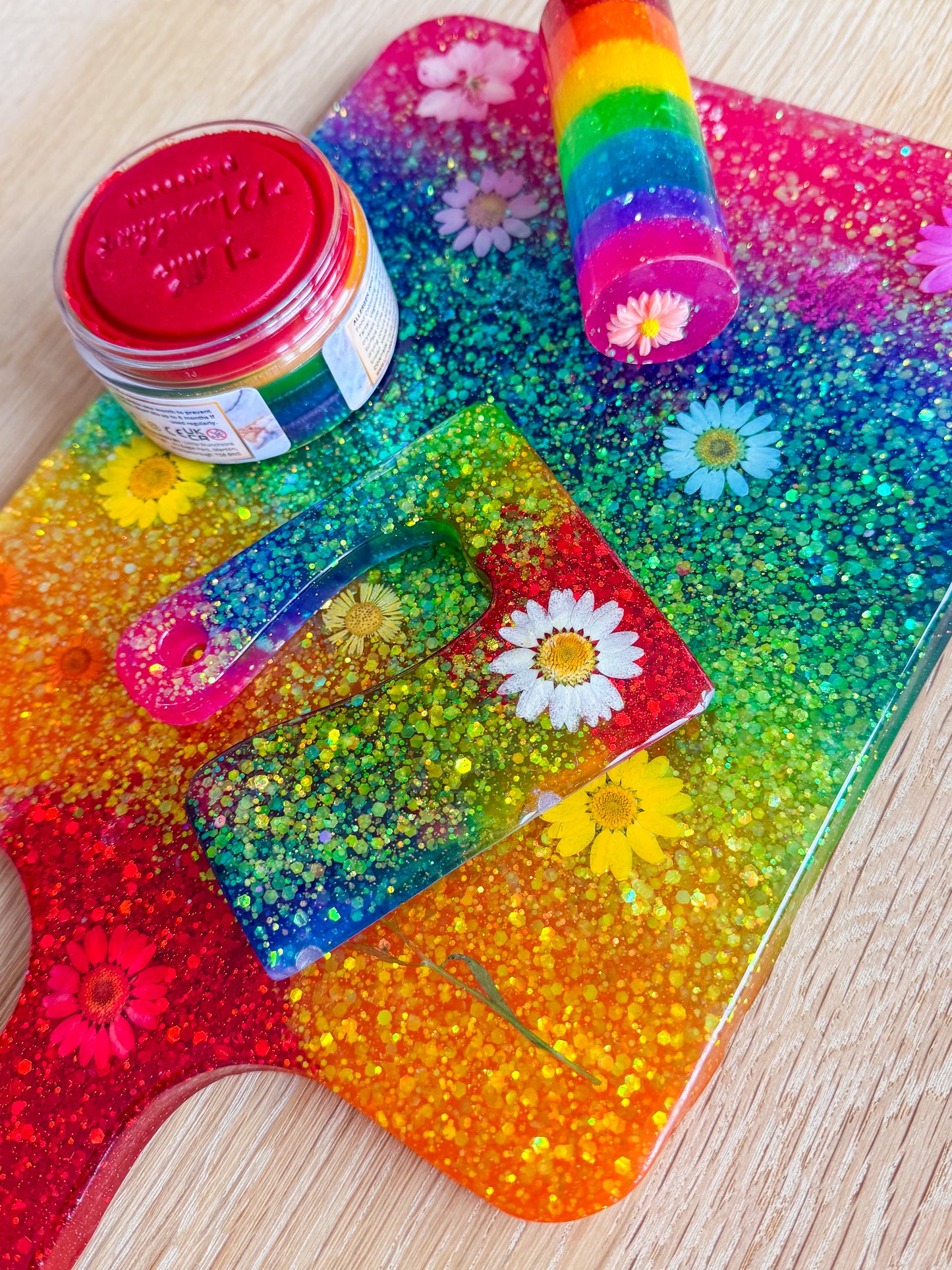 Glitter Rainbow Playdough Board Set