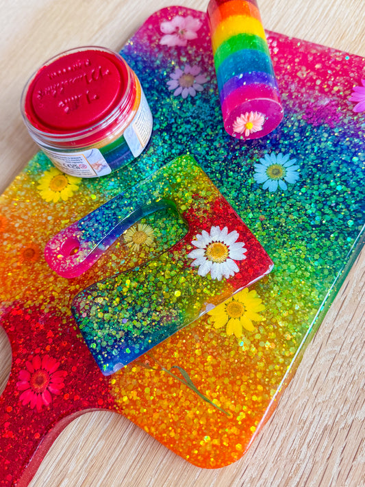 Glitter Rainbow Playdough Board Set