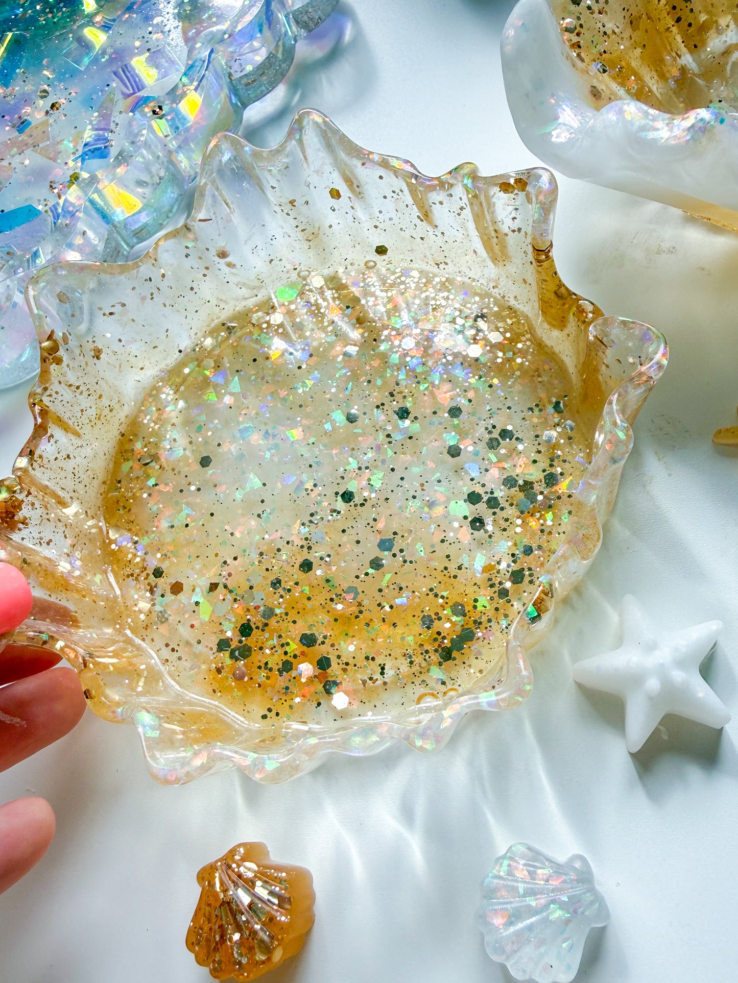 Large Golden Wavy Bowl