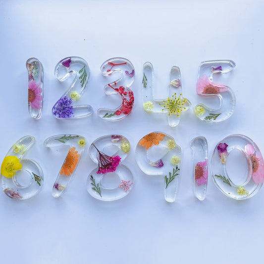 Child Friendly Floral Resin Numbers