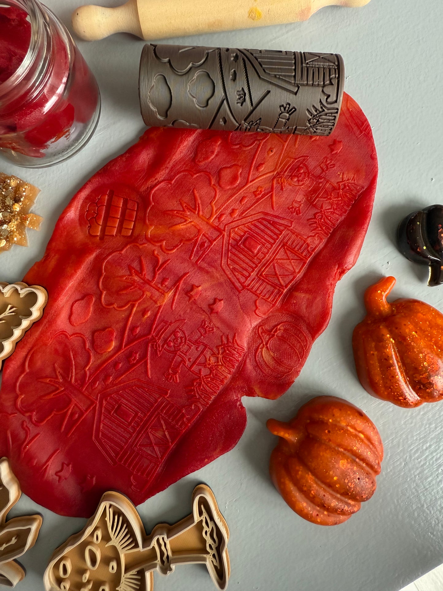 Harvest Scene Playdough Roller