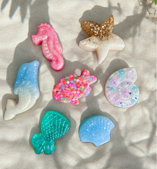 Resin Very Chunky Ocean Creatures and Shells Set of 7