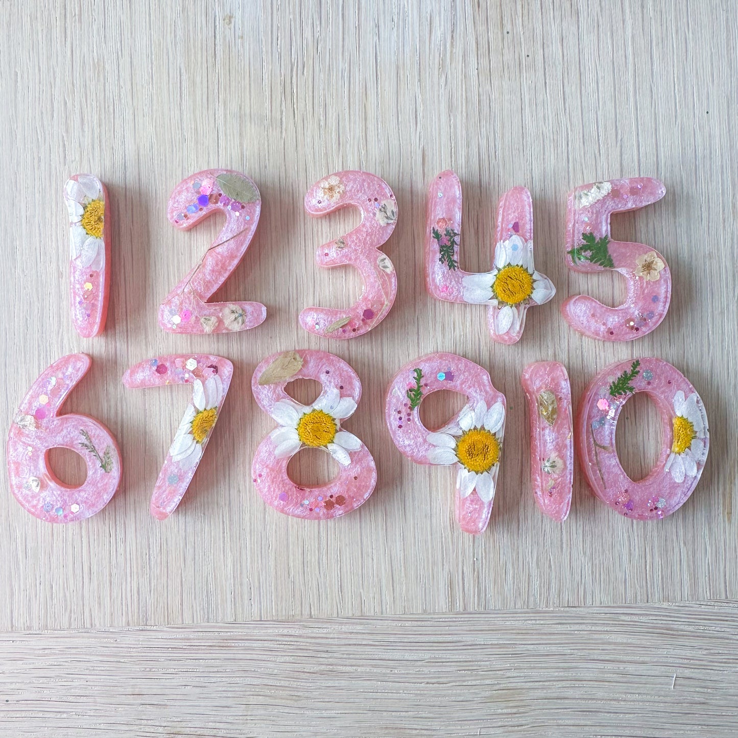 Child Friendly Floral Resin Numbers