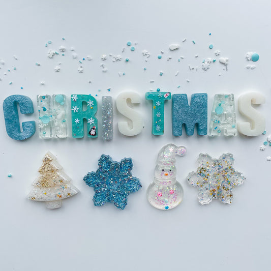 Christmas Winter Wonderland Topic Word, resin, glitter, sensory, play, learning, preschool, nursery, children, toddler, childminder