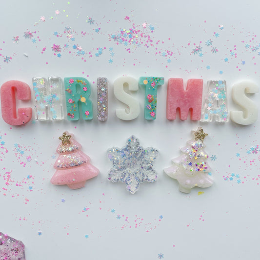 Christmas Resin Mix, snowman, tree, wreath, gingerbread, preschool, toddler, toys, winter, handmade, stocking filler, sensory, play dough