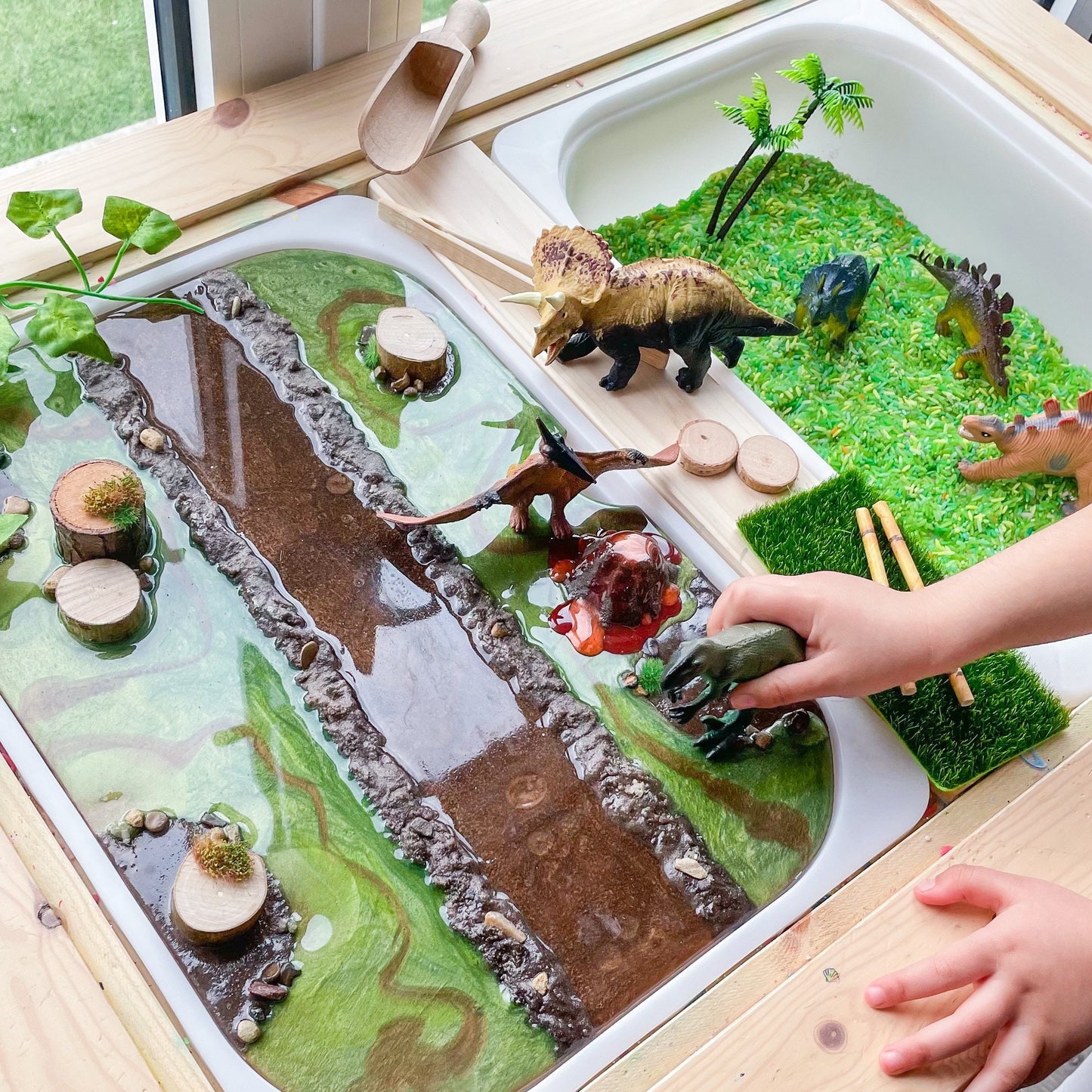 Dinosaur Themed Resin Tray for flisat table