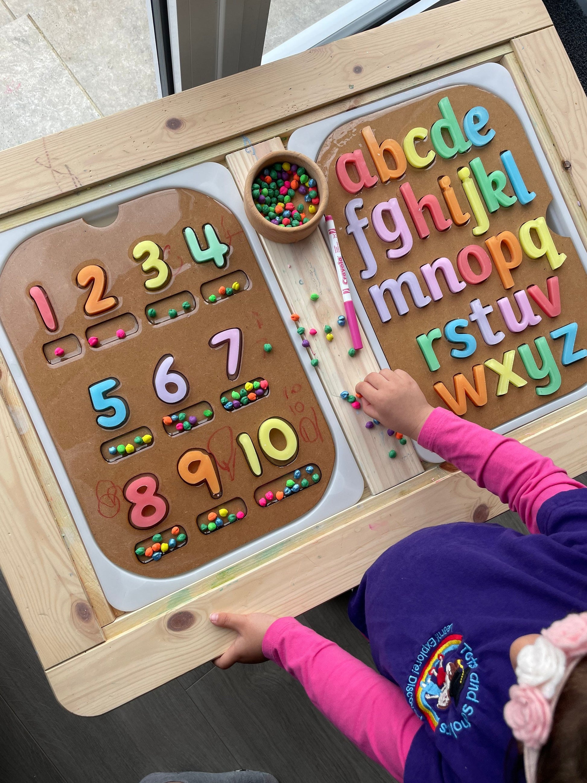 White Customised Number Trays for Flisat Table, literacy maths phonics reading writing counting
