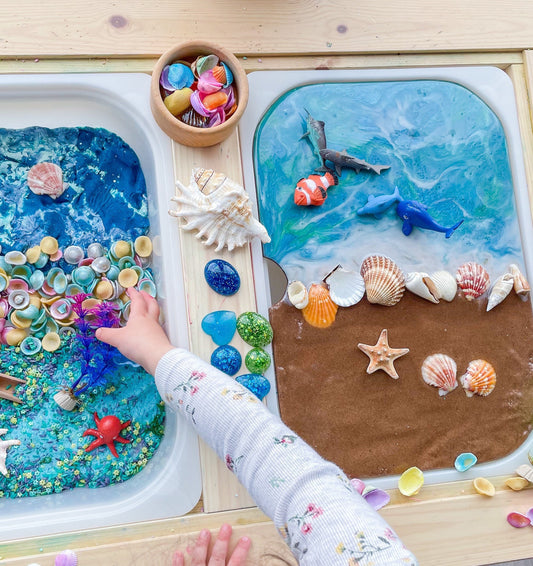 Ocean Themed Resin Tray for Flisat Table