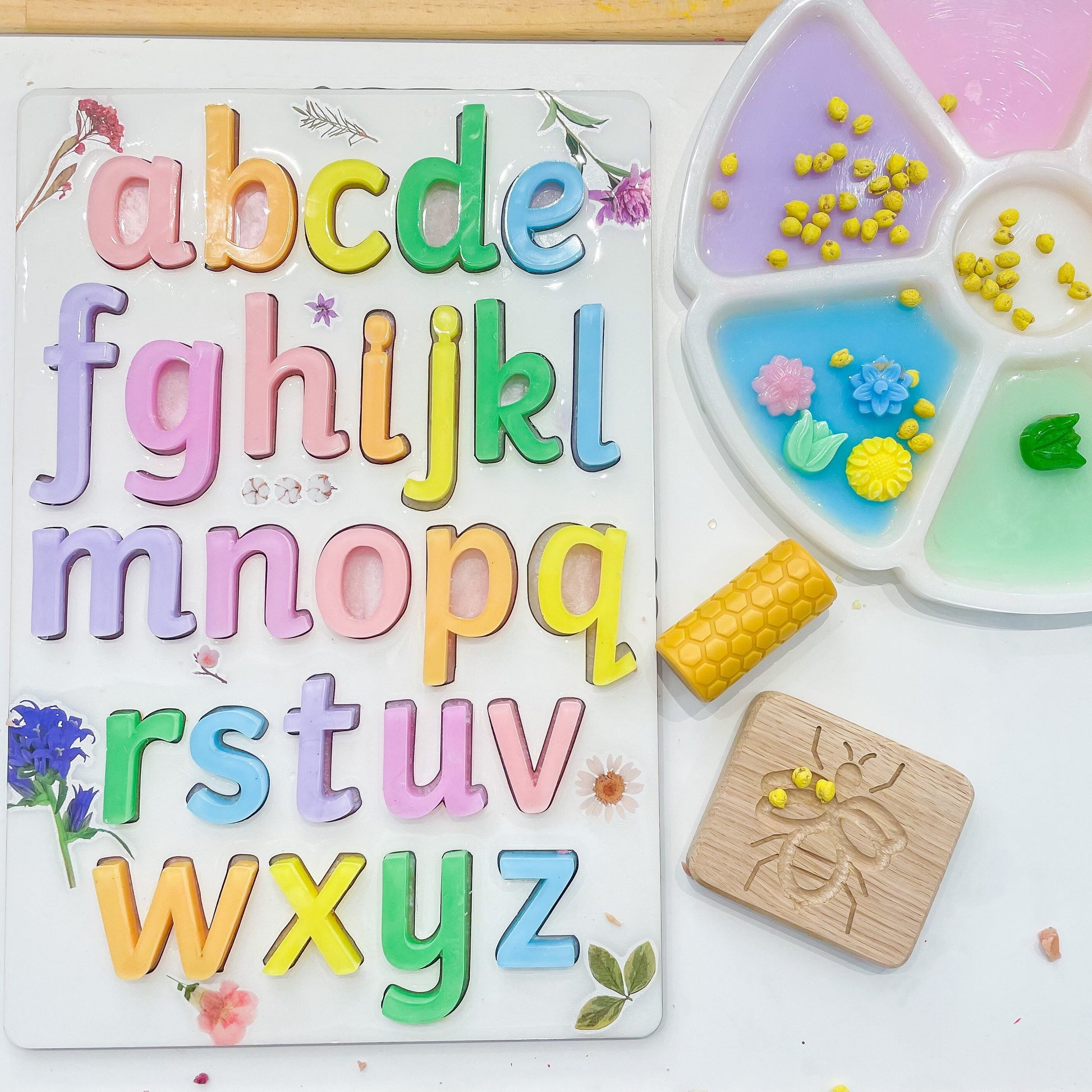 White Customised Alphabet Tray for Flisat Table, literacy maths phonics reading writing counting