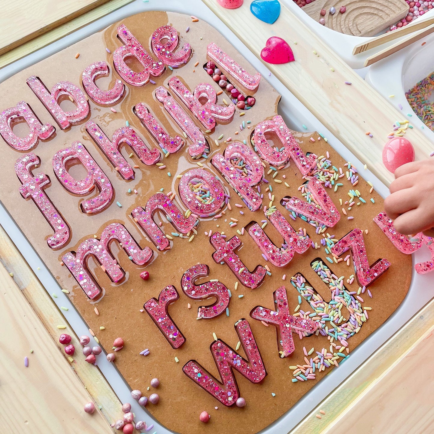 Plain White or Natural Alphabet and Number Trays for Flisat Table, literacy maths phonics reading writing counting