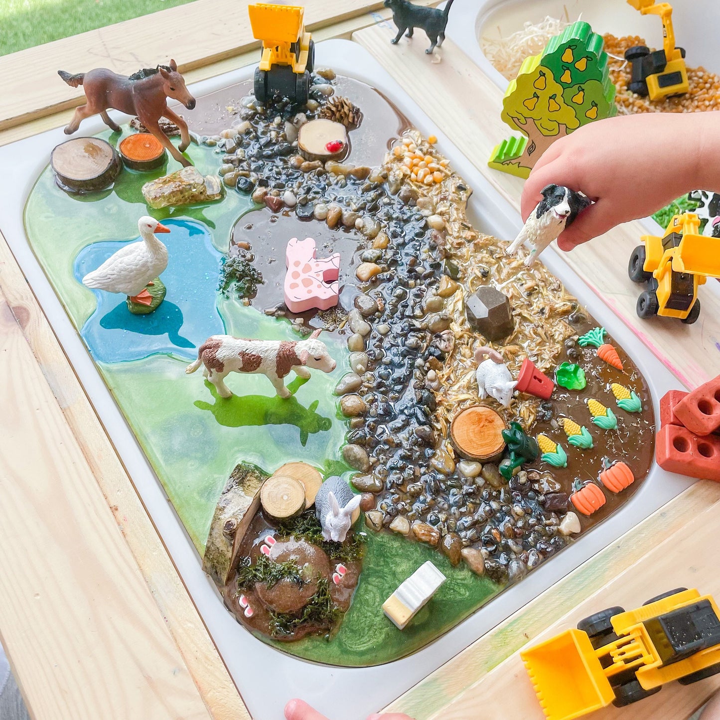 On the Farm Themed Resin Tray for Flisat Table