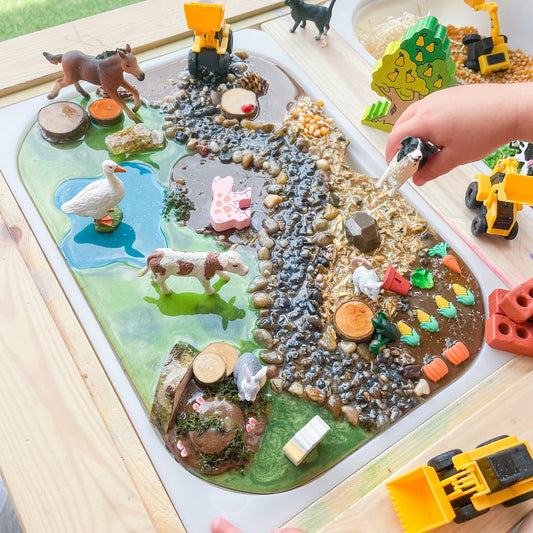 On the Farm Themed Resin Tray for Flisat Table