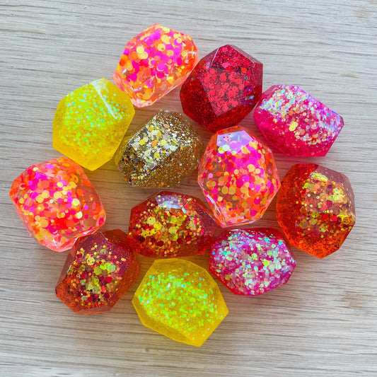 Sunset Themed Chunky Sensory Gems