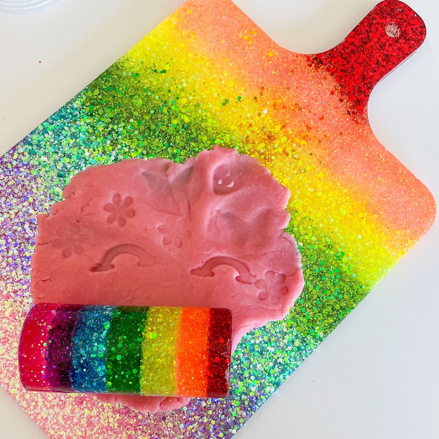 Glitter Rainbow Playdough Board Set
