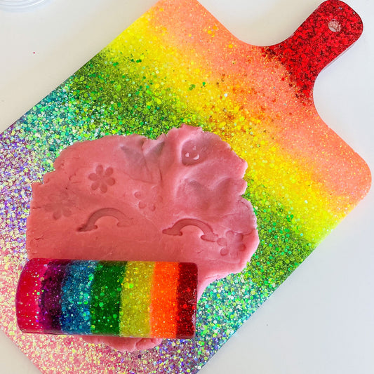 Glitter Rainbow Playdough Board Set