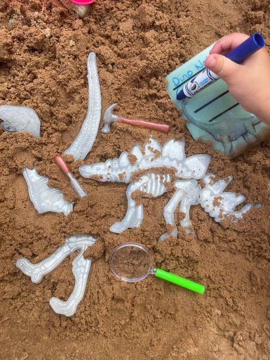 Dinosaur Palaeontology Kit Stegosaurus T.Rex Dig Children Toys Messy Play Loose Parts Pretend Imaginative Learning Sand Science