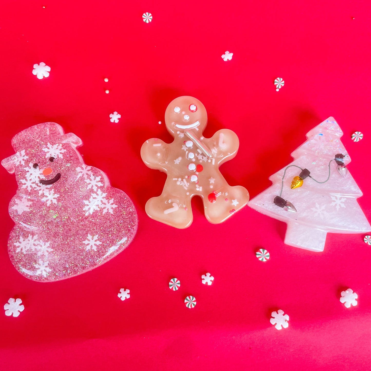Chunky Snowman Tree Gingerbread Trio