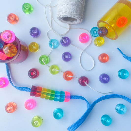 Mini Rainbow Lacing Threading Loose Parts