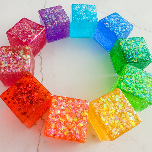 Set of 10 Rainbow  Building Blocks