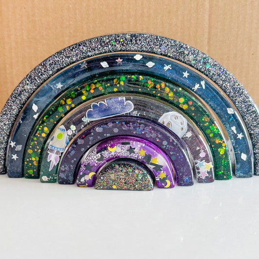 Galaxy Space Theme Resin Rainbow Stacker