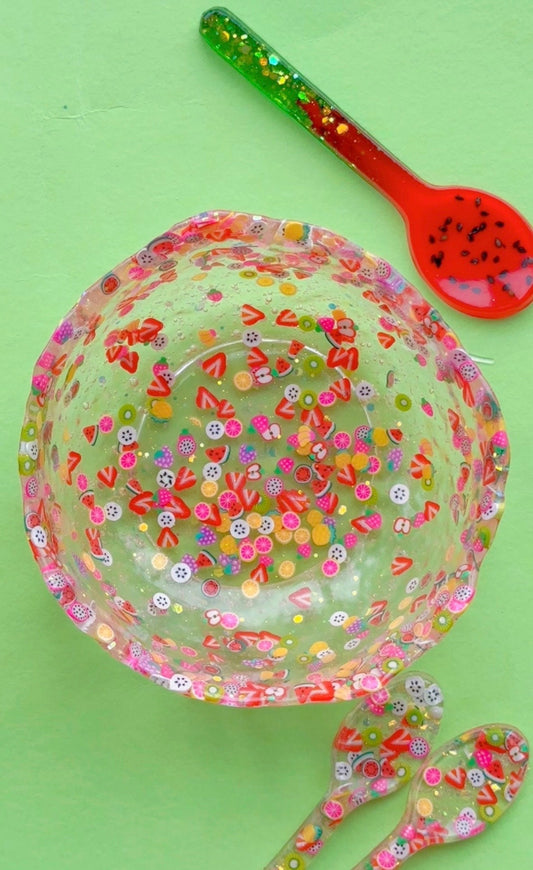 Fruit Bowl Trinket And Matching Spoon