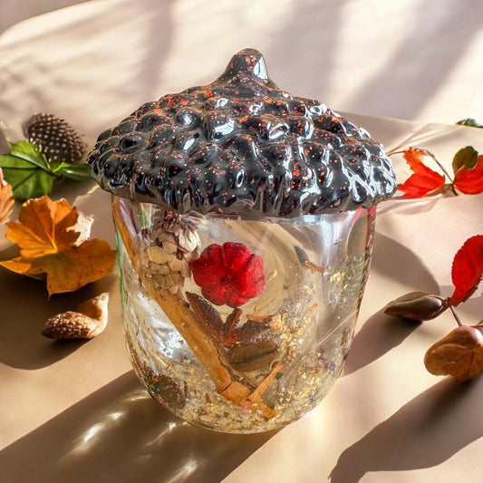 Large Autumnal Acorn Trinket Jar Set