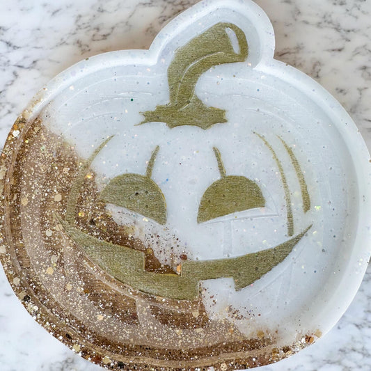 Autumn Gold Halloween Glittery Pumpkin Sensory Tray