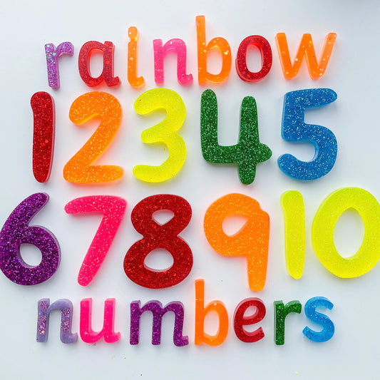 Child Friendly Rainbow Resin Numbers 1-10 XL Regular Size