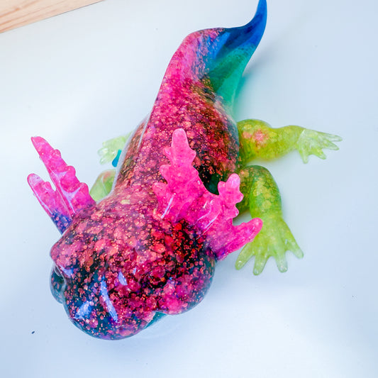 Large Resin Rainbow Axolotl