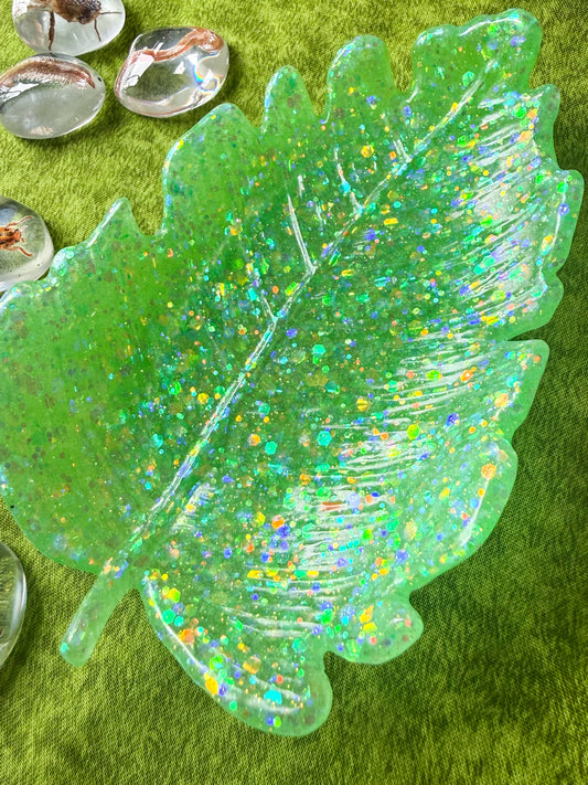 Sparkly Leaf Trinket Dish