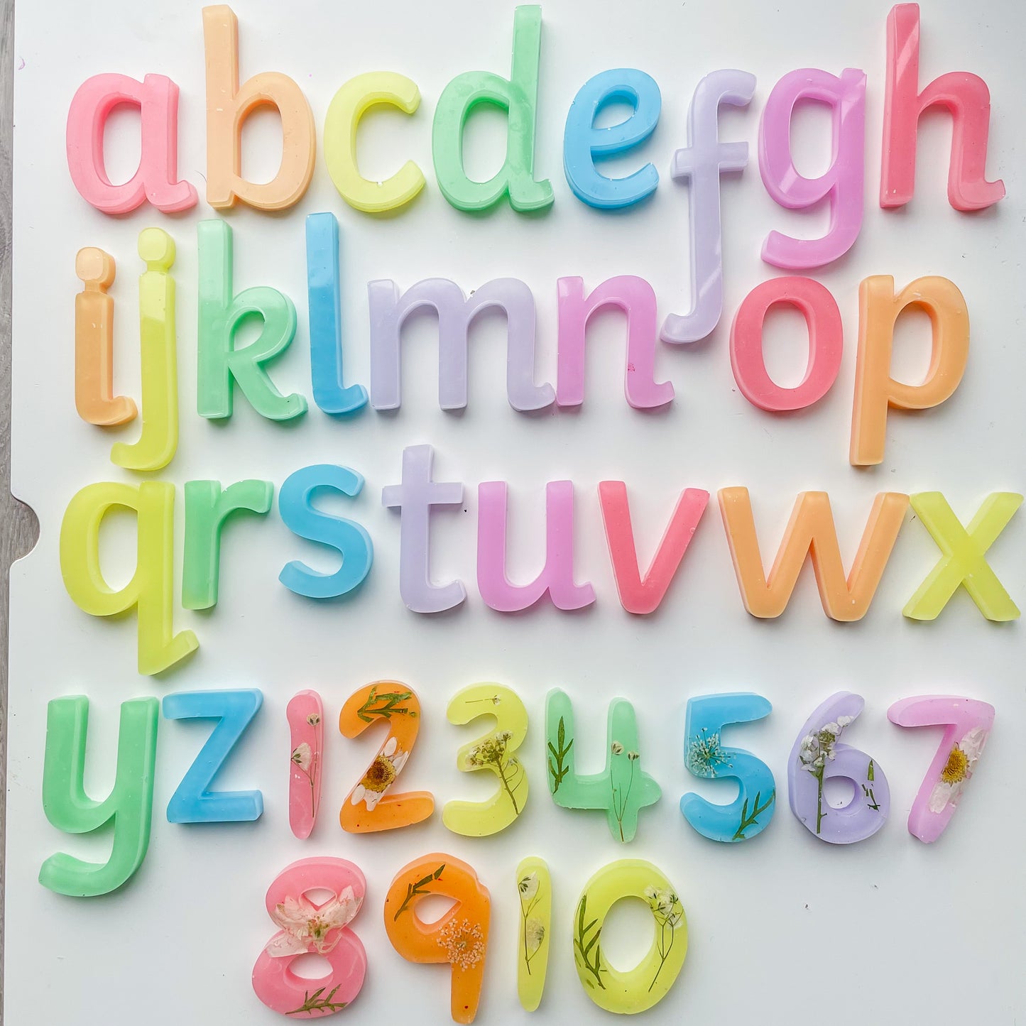 Child Friendly Rainbow Resin Numbers 1-10 XL and Regular Size