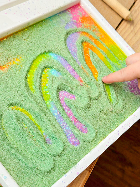 Glitter and Resin Mark Making Tray