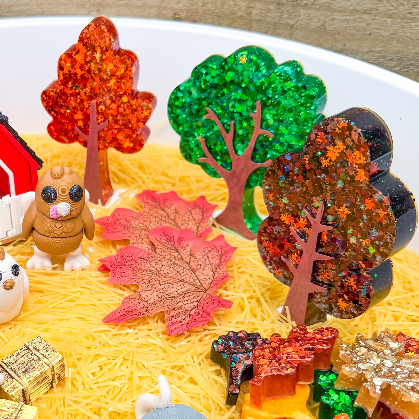 Autumn Glittering Chunky Trees