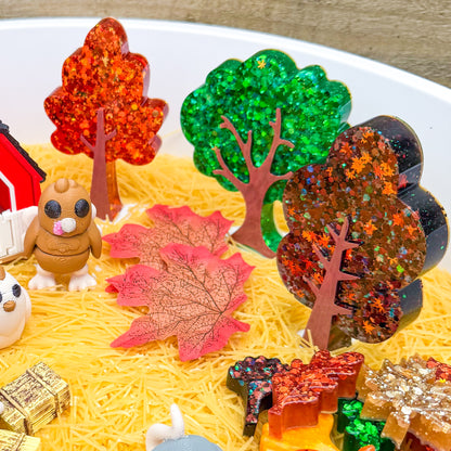 Autumn Glittering Chunky Trees