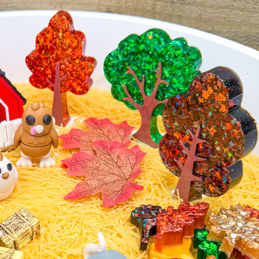 Autumn Glittering Chunky Trees