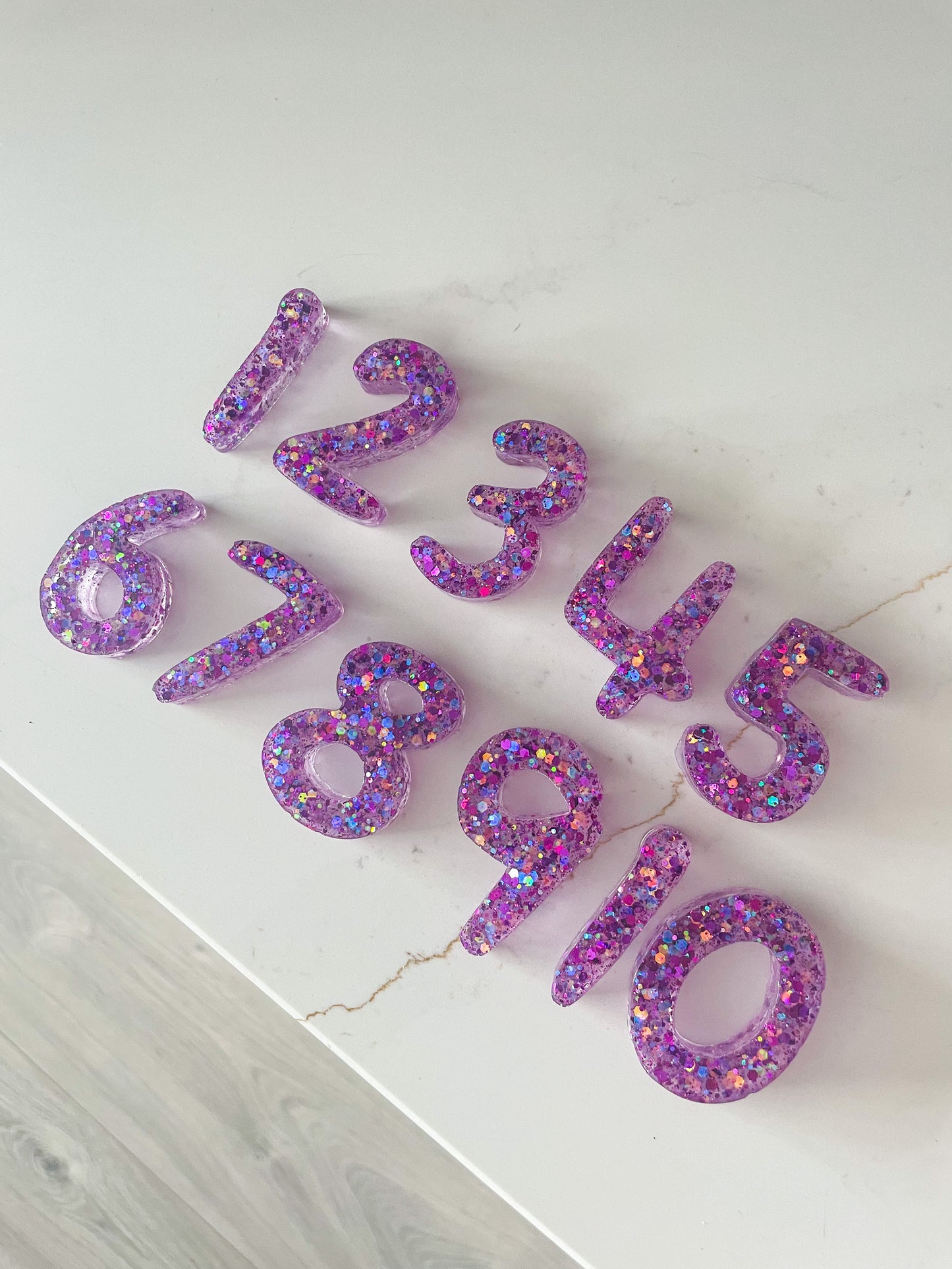 Child Friendly Rainbow Resin Numbers 1-10 XL and Regular Size