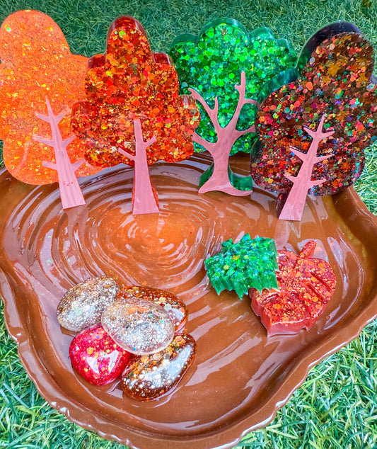 Autumn Glittering Chunky Trees