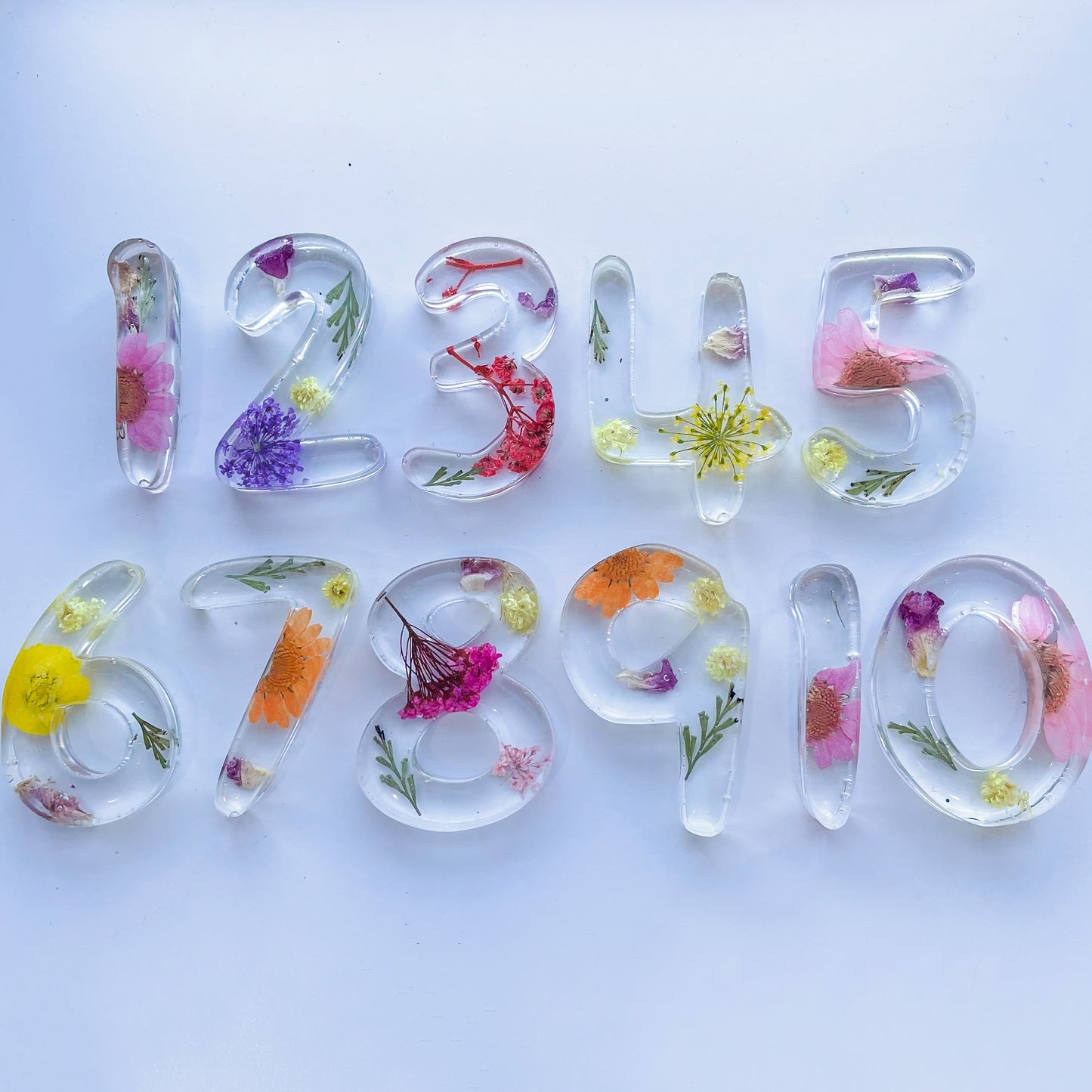 Child Friendly Rainbow Resin Numbers 1-10 XL and Regular Size