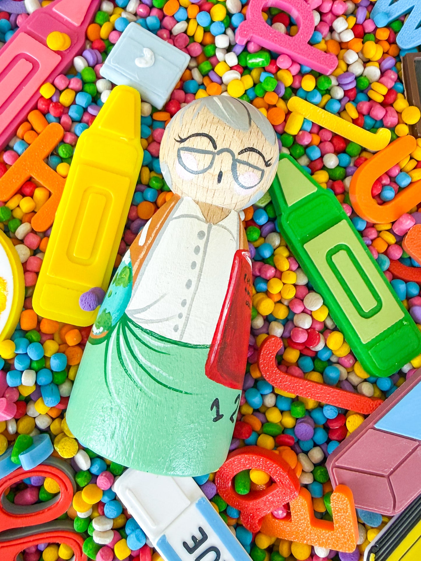 Exclusive Mucky Ducky x LTP teacher peg doll