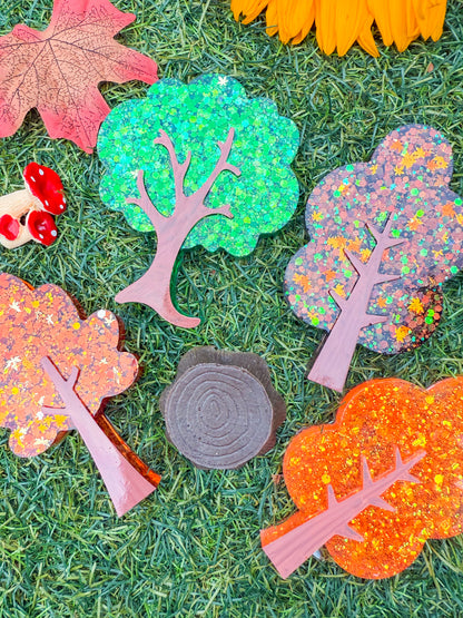 Autumn Glittering Chunky Trees
