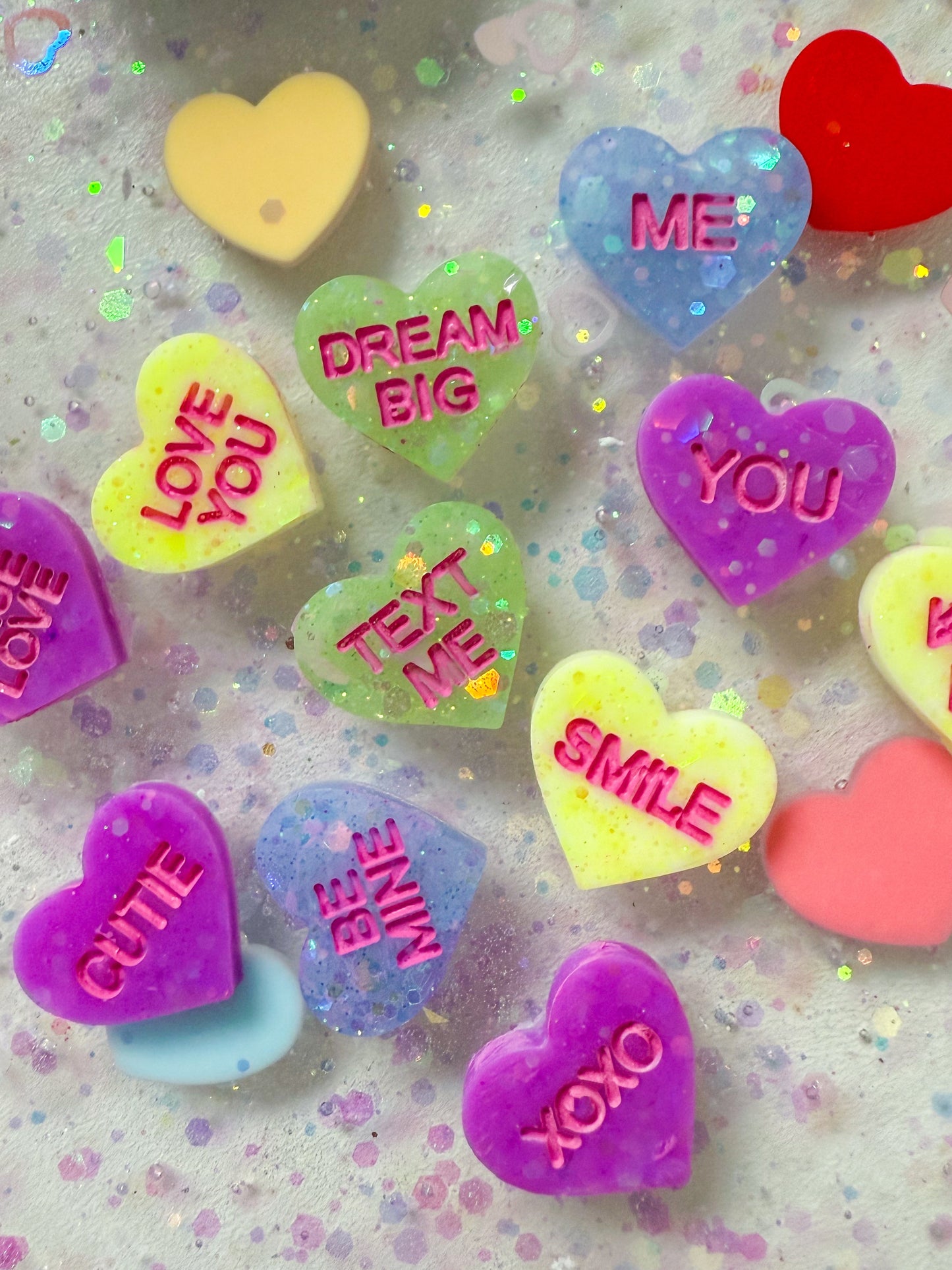 Mini mini love heart charms