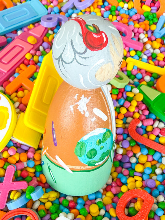Exclusive Mucky Ducky x LTP teacher peg doll