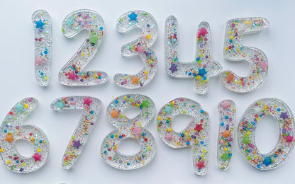 Child Friendly Rainbow Resin Numbers 1-10 XL and Regular Size