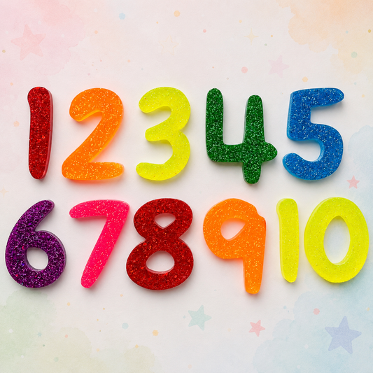 Child Friendly Rainbow Resin Numbers 1-10 XL and Regular Size