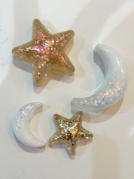 Moon and star set