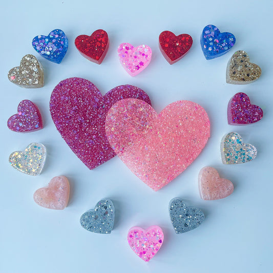 Textured Druzy Resin Hearts